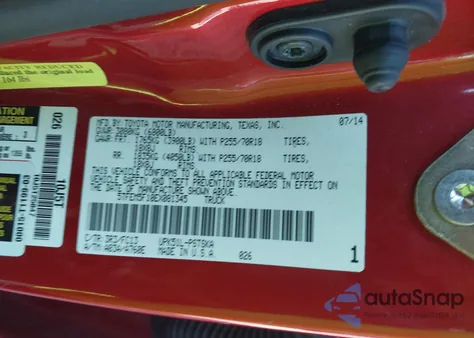 2014 Toyota Tundra Sr5 4.6L V8 z USA, uszkodzony, nr VIN 5TFEM5F10EX081345